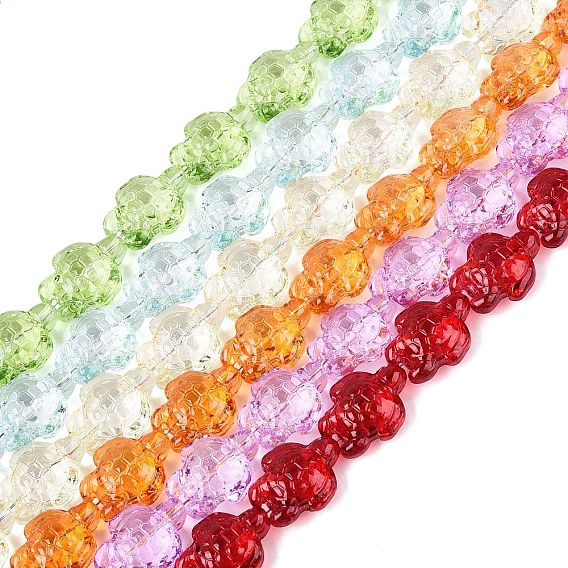 Transparent Glass Beads Strands, Turtle, Dyed & Hearted