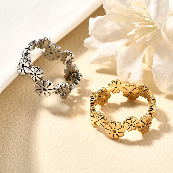 201 Женское кольцо-маргаритка из нержавеющей стали