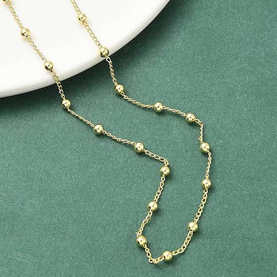 3Мм круглые латунные цепочки панцирного плетения для женщин, стойки покрытие, долговечный, без свинца и без кадмия