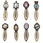 Diy Lesezeichen machen, mit Lesezeichen-Cabochon-Einstellungen aus Eisen / Aluminium und transparenten Glascabochons, Mischformen