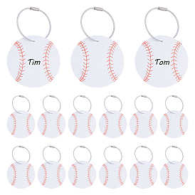 15шт. спортивные мячи ПВХ бирки для багажа, с 15шт. брелоками из нержавеющей стали