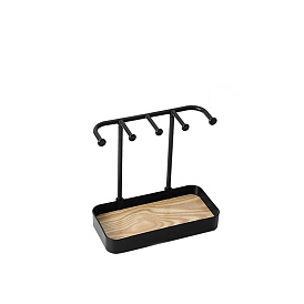 PP Necklace Display Stands with Wooden Tray, Jewelry Displays for Necklaces, Rings, Bracelets