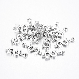 Tibetan Style Pendants, Lead Free & Cadmium Free, Dollar, 21x8x2mm, Hole: 2mm