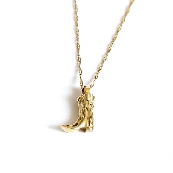 Латунная веревочная цепочка, ковбойские сапоги, подвески, ожерелья