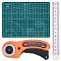 Tools Set, with Rotary Cutter Blades, PVC Cutting Mat Pad and Stainless Steel Ruler, for DIY Leather Sewing Craft