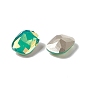 Light AB Style K9 Glass Rhinestone Cabochons, Pointed Back & Back Plated, Octagon Rectangle