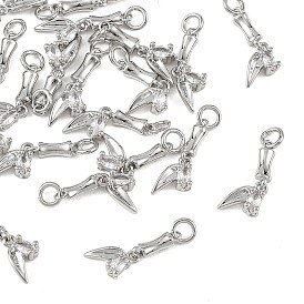 Shegrace Messing-Anhänger mit Mikropavé-Fassung aus klaren Zirkonia, Bambusgelenk-Anhänger, cadmiumfrei und bleifrei und nickelfrei
