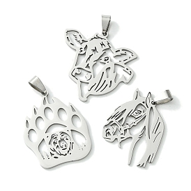 201 Stainless Steel Pendants, Laser Cut, Stainless Steel Color