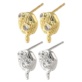 Латунные серьги-гвоздики из циркония, без кадмия и без свинца, долговечный, стойки покрытие