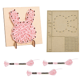 Gorgecraft 1 set kit d'art à cordes bricolage arts et artisanat pour enfants, y compris pochoir en bois et fil de laine