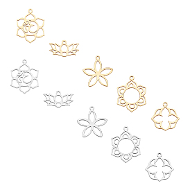 201 Stainless Steel Pendants, Laser Cut Pendants, Flower