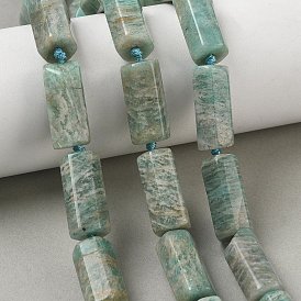 Natural Amazonite Beads Strands, Faceted, Column