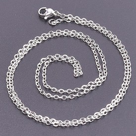 Stainless Steel Cable Chain Necklace Making, for Beadable Necklaces Making