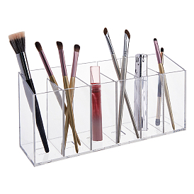 6-Slot Transparent Plastic Storage Box, Rectangle