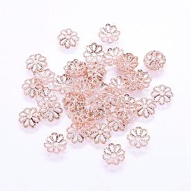 Long-Lasting Plated Brass Fancy Bead Caps, Multi-Petal, Flower