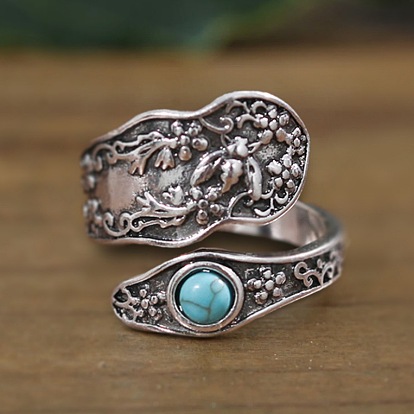 Регулируемые ретро-сплавные манжеты бирюзового цвета, богемный стиль, для женщин