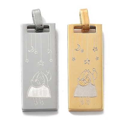 Рождественские 304 подвески из нержавеющей стали, прямоугольник с подвесками Санта-Клауса