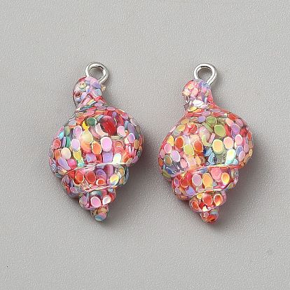 Подвески из смолы, раковина, с железной платиной петлей