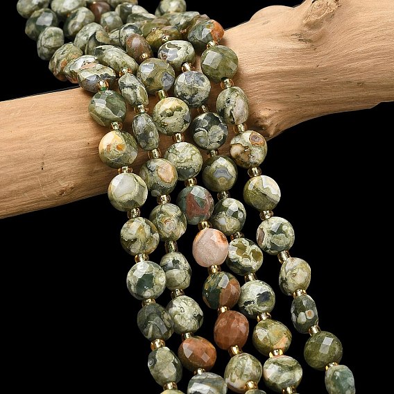 Природные риолитом яшмы бисер нитей, с бисером, граненые, плоско-круглые