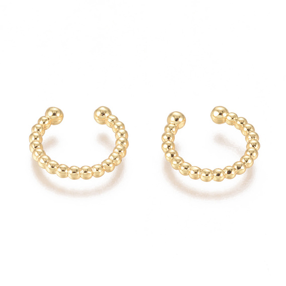 Brass Cuff Earrings, Long-Lasting Plated