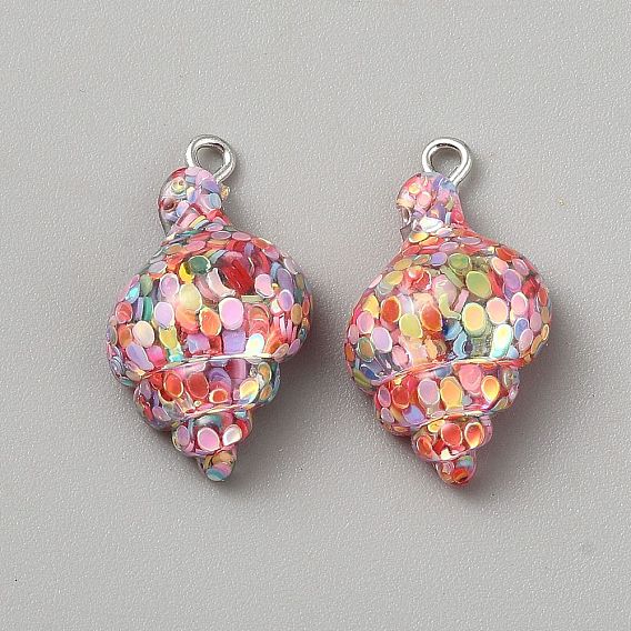 Подвески из смолы, раковина, с железной платиной петлей