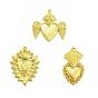 Alloy Pendant Rhinestone Settings, Heart with Wings