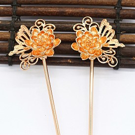 Zhongxing DIY hair accessories left and right butterfly flower hairpin cast copper 37*140mm Hanfu head accessories