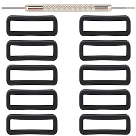 Gorgecraft DIY Watchband Kits, Include Stainless Steel Watch Repair Tool and Rectangle Silicone Retainer Buckle Holder