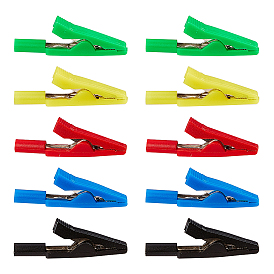 Brass Alligator Clips, with Nylon(PA) Cover, Platinum