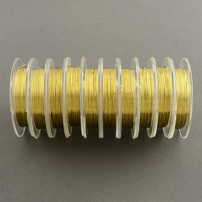 Alambre de cobre para la fabricación de joyas, 0.3 mm, aproximadamente 32.8 pies (10 m) / rollo, 10 rollos / grupo