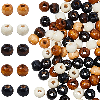 400 шт 5 стили деревянные бусины, круглые