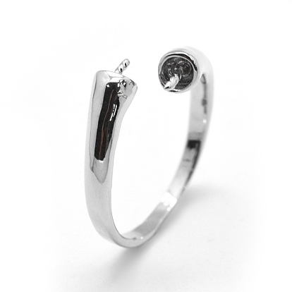 Латуни палец кольцо, манжеты кольца, открытые кольца, за половину пробурено бисера, регулируемый