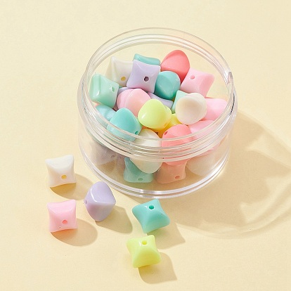 42pcs perles acryliques opaques, carrée