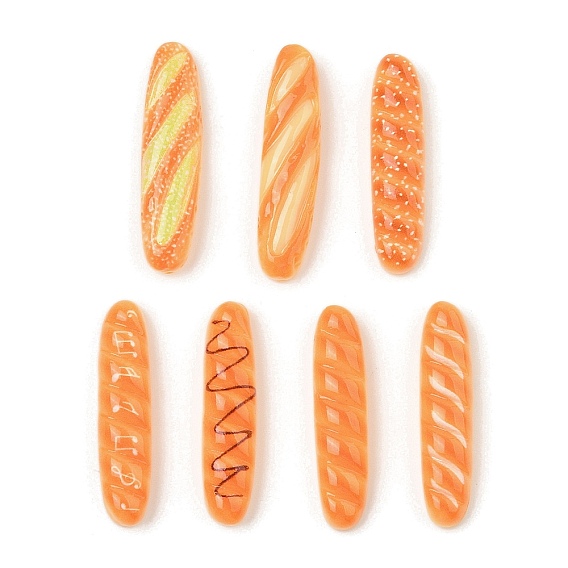 Кабошоны из смолы, случайный узор имитация хлеба, багет