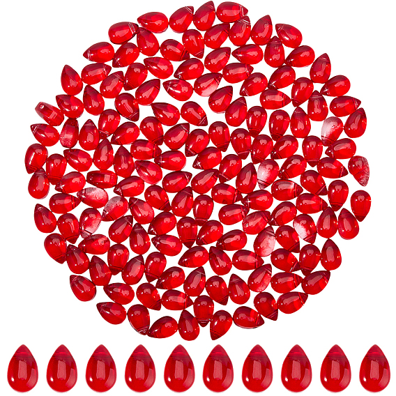 200 прозрачные стеклянные бусины, сверху просверленные бусы, слеза