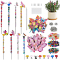 DIY-Gartenstecker-Set mit Perlen, inklusive Schubladengriffe aus Glaskugeln, Europäische Perlen aus Legierung, Acryl, Harz und Strass