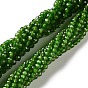 Natural Green Diopside Beads Strands, Round, Faceted, Grade A
