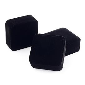 Cajas de brazalete de terciopelo cuadrado, mostrando pulseras, 9x9x4 cm, molde de pulsera: 5.2x4.6cm