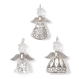 Стеклянные подвески, с тибетском стиле сплава подвески, ангел