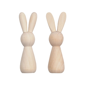 Suministros para manualidades diy de madera sin terminar, para la decoración del hogar, conejo
