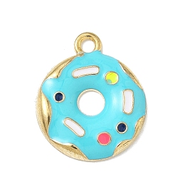 Подвески из эмали и сплава, пончики, золотые