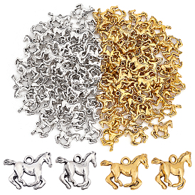 120шт. 2цвета подвески из сплава в тибетском стиле, без кадмия и без свинца, лошадь