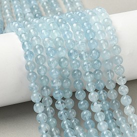 Природные Аквамарин бисер нитей, круглые