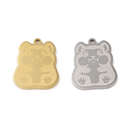 201 Stainless Steel Pendants, Hamster Charm