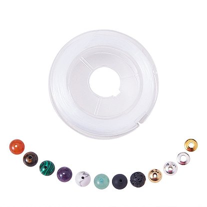 Pierres gemmes naturelles, laiton perles d'entretoises, avec du fil extensible élastique et extensible, fer aiguille perlage grand oeil