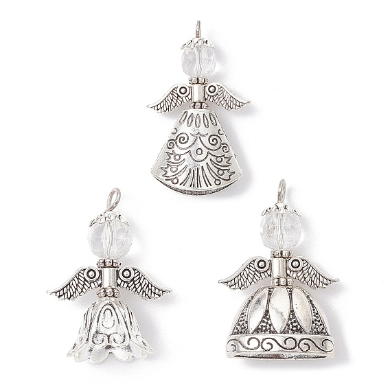 Стеклянные подвески, с тибетском стиле сплава подвески, ангел