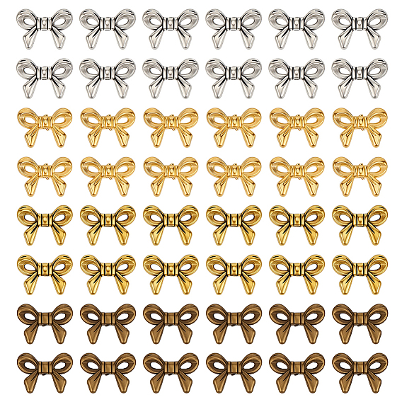 160 шт 4 цвета бусины из сплава тибетского стиля, бантом