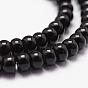 Natural Black Onyx Beads Strands, Grade A, Dyed & Heated, Rondelle, Faceted