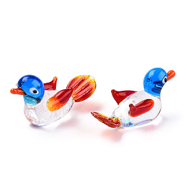 Handmade Lampwork Home Decorations, 3D Duck Ornaments for Gift