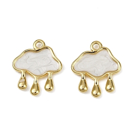 304 нержавеющей стальной эмали подвески, ионное покрытие (ip), облако с дождевыми чарами, реальный 18 k позолоченный